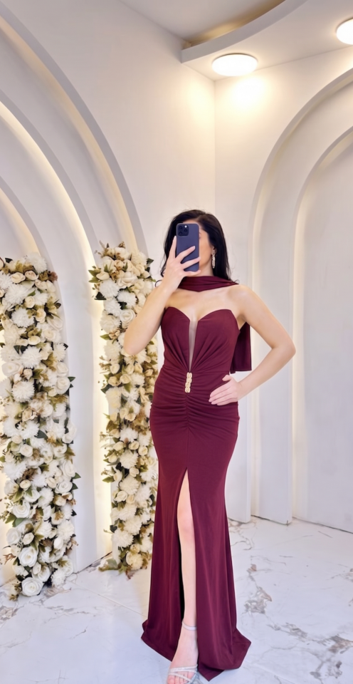 BORDO STRAPLEZ PENyE BALIK ABİYE
