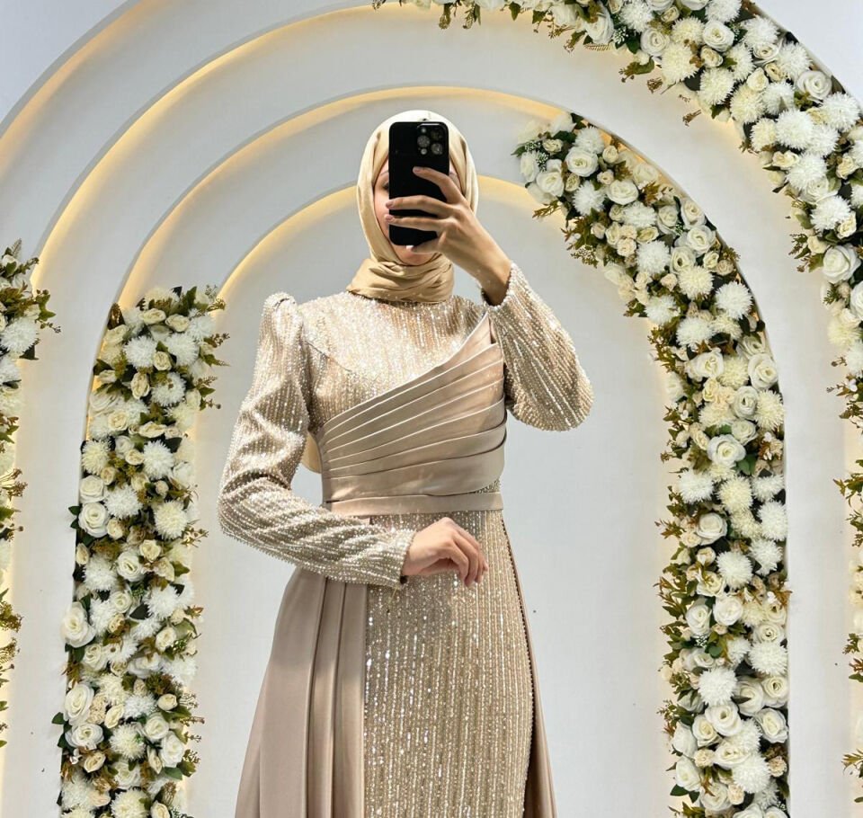 PUL PAYET  BALIK KREM  TESETTÜR ABİYE 44