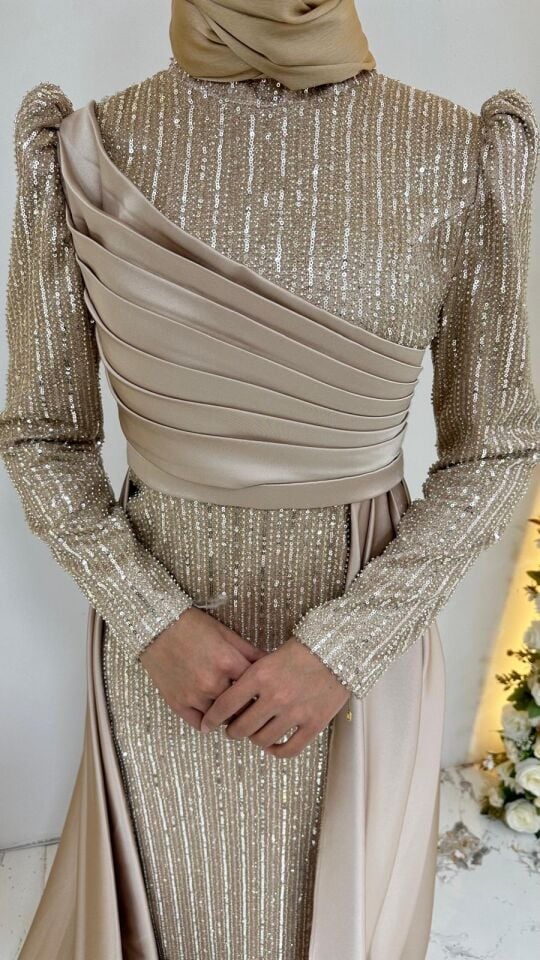 PUL PAYET  BALIK KREM  TESETTÜR ABİYE 44