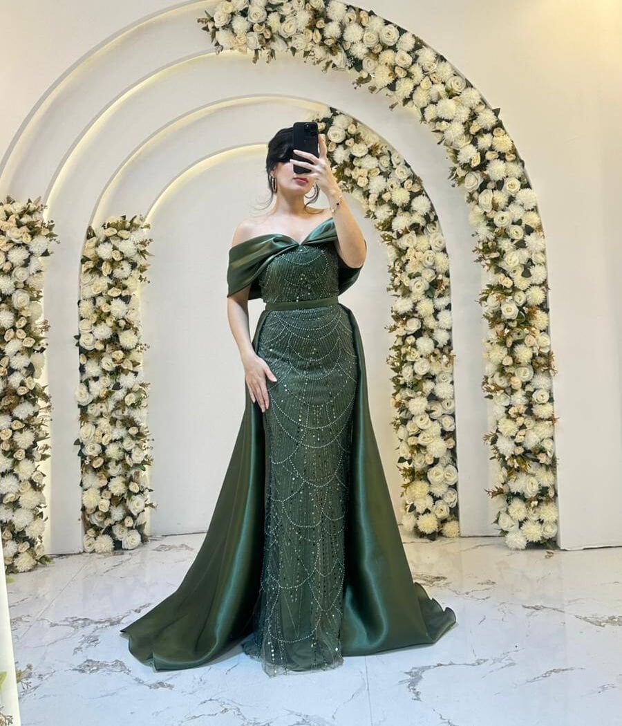 BALIK UZUN PELERİN YEŞİL ABİYE 50