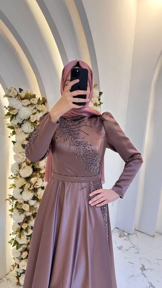GÜL KURUSU  SALKIM İŞLEMELİ ABİYE