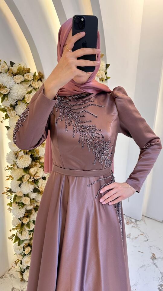 GÜL KURUSU  SALKIM İŞLEMELİ ABİYE