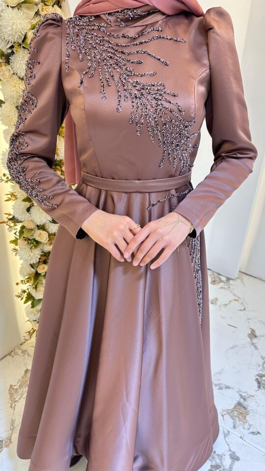 GÜL KURUSU  SALKIM İŞLEMELİ ABİYE