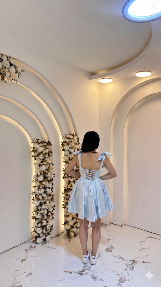 FİYONK DETAYLI BEBE MAVİ ELBİSE 36