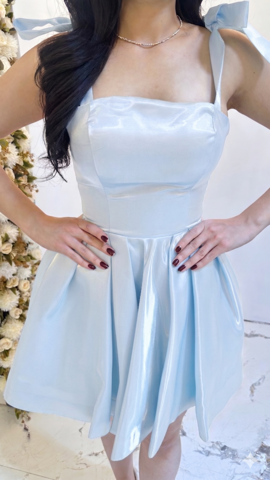 FİYONK DETAYLI BEBE MAVİ ELBİSE 40