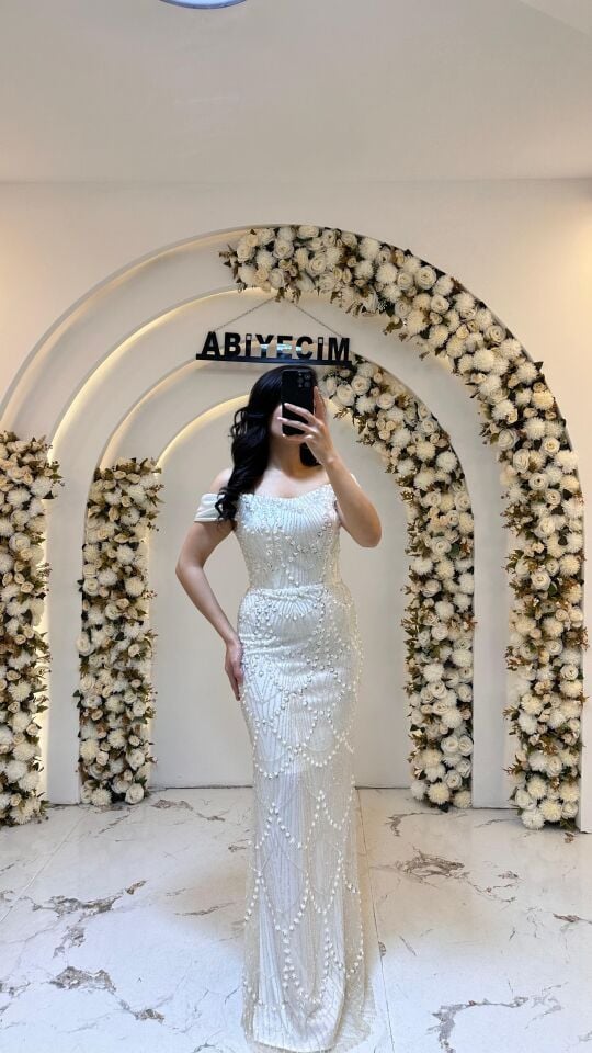 BEYAZ  ELORA ABİYE 38